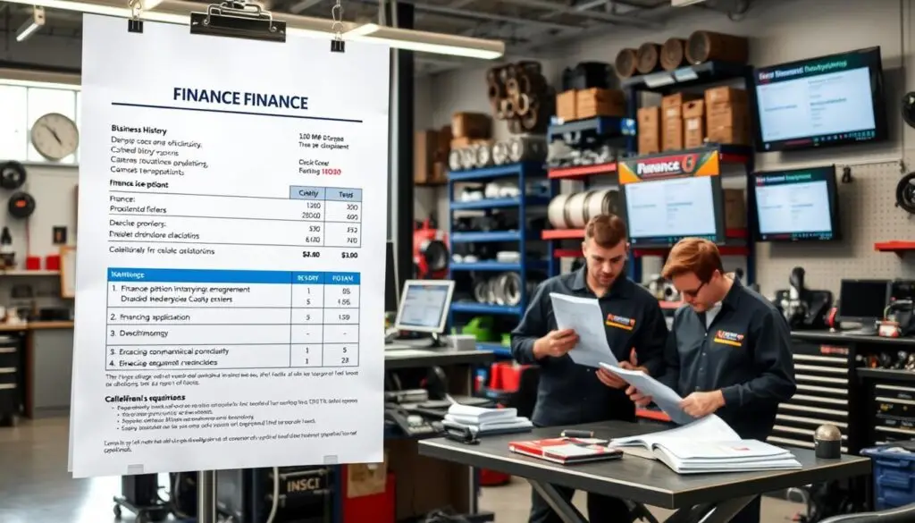Qualification criteria checklist for commercial truck shop equipment loans