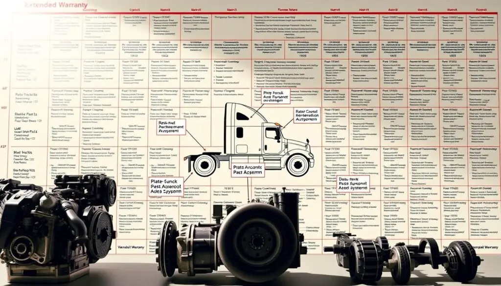 Fleet manager reviewing extended warranty program documentation at service desk