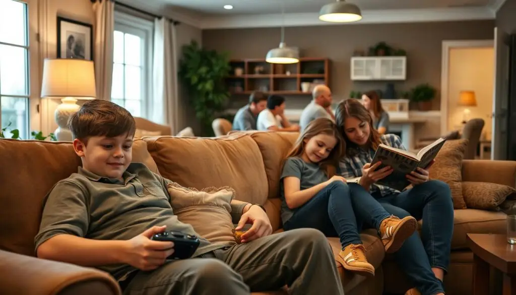 Diesel technician enjoying quality time with family at outdoor barbecue on day off