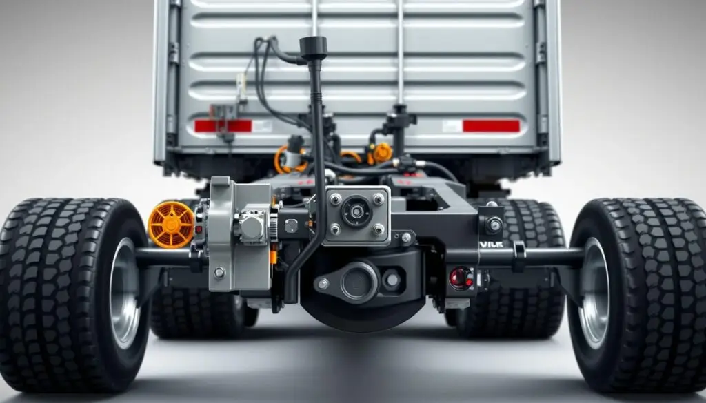 fifth wheel inspection showing proper coupling engagement and locking mechanism