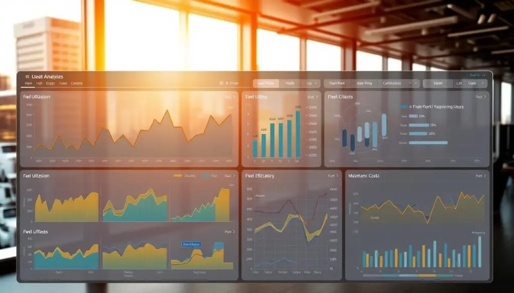 Fleet analytics software comparison dashboard displaying feature capabilities across multiple platforms