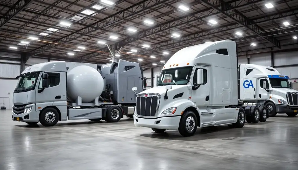 Commercial fleet trucks representing alternative fuel case study implementations