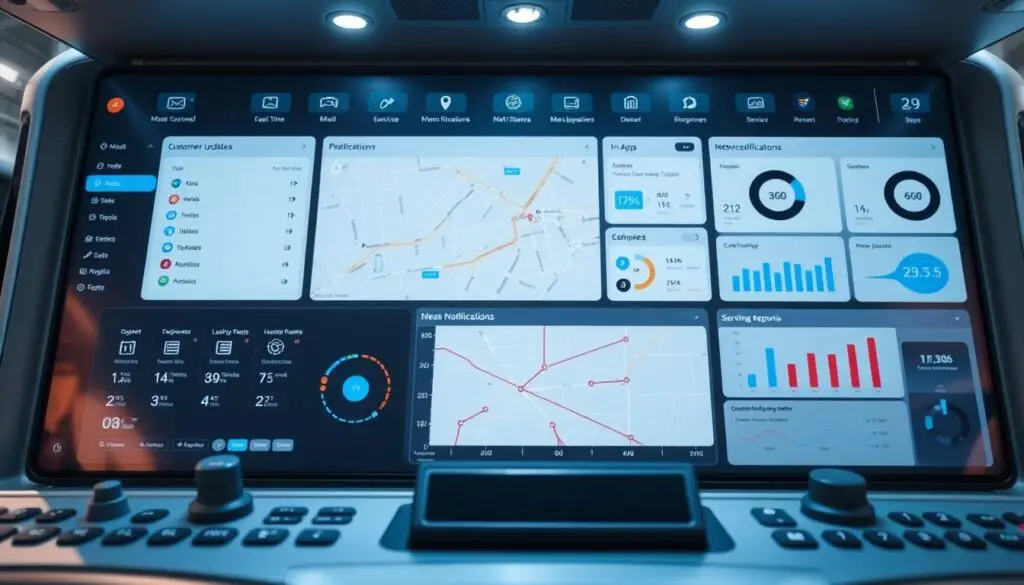 Multi-channel fleet communication tools dashboard interface