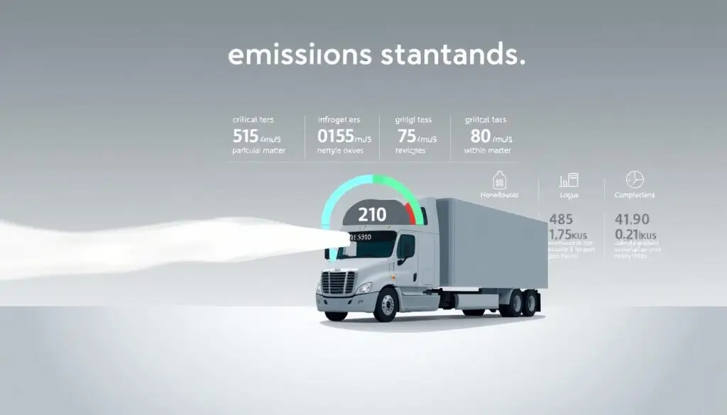 Fleet compliance requirements chart showing emissions standards by vehicle class