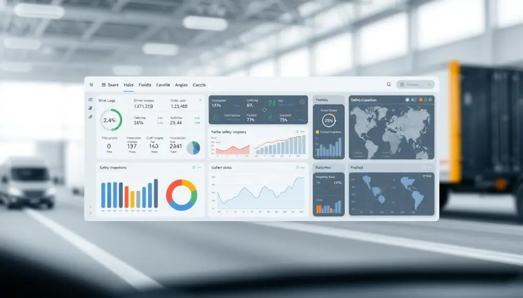 Fleet compliance management software dashboard displaying driver qualification files, expiration alerts, and compliance status indicators