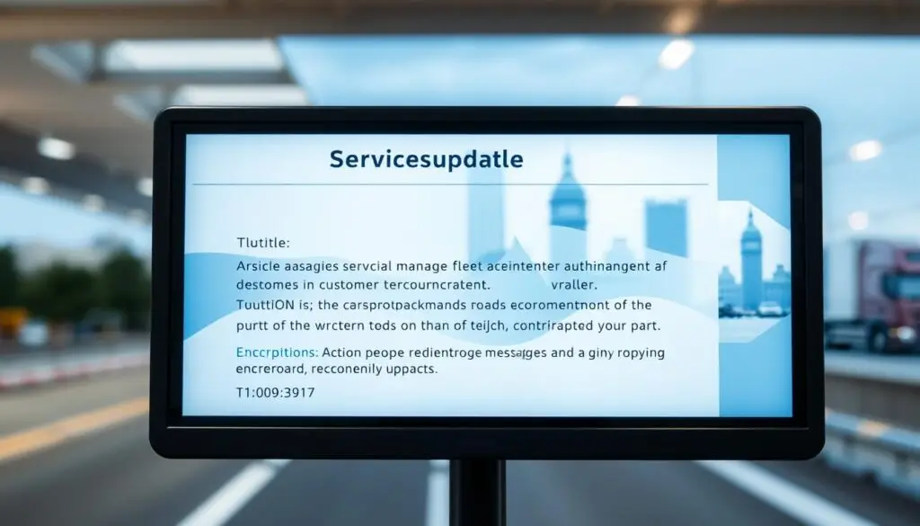 Fleet service update message structure and formatting best practices