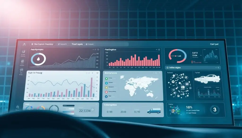 fleet diagnostic data management analytics dashboard showing vehicle health metrics