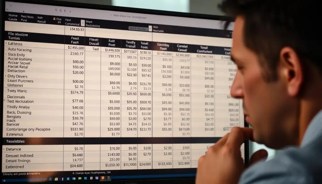 Calendar showing vehicle downtime tracking and associated revenue loss calculations