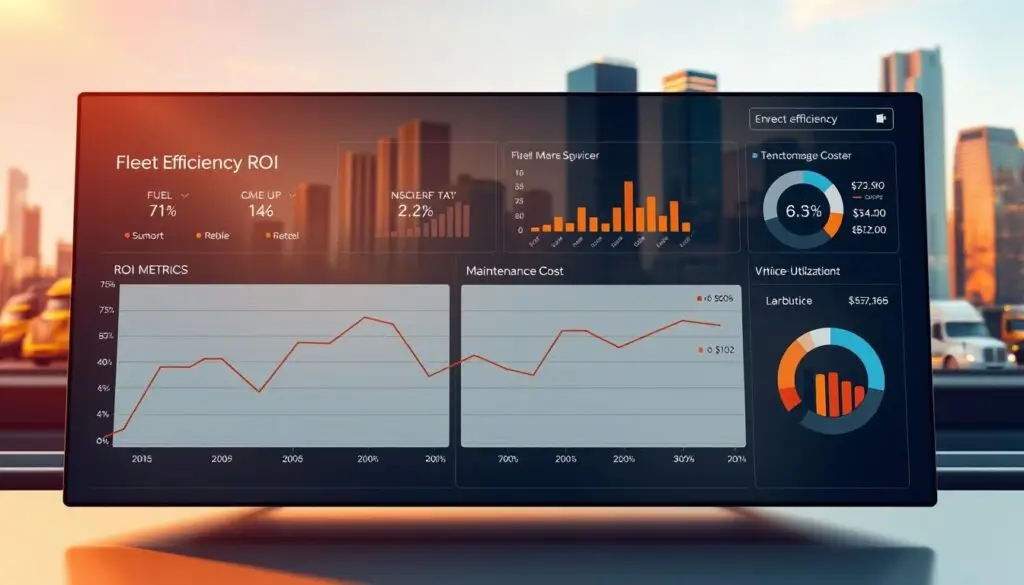 Fleet efficiency ROI analysis showing cost savings from telematics implementation