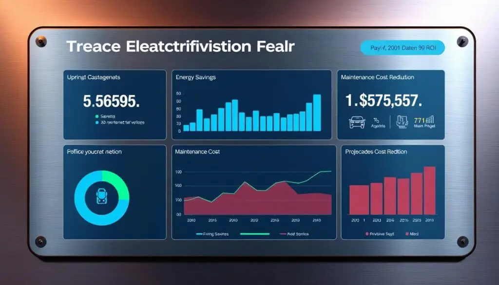 Fleet electrification payback period calculation dashboard showing ROI timelines by application