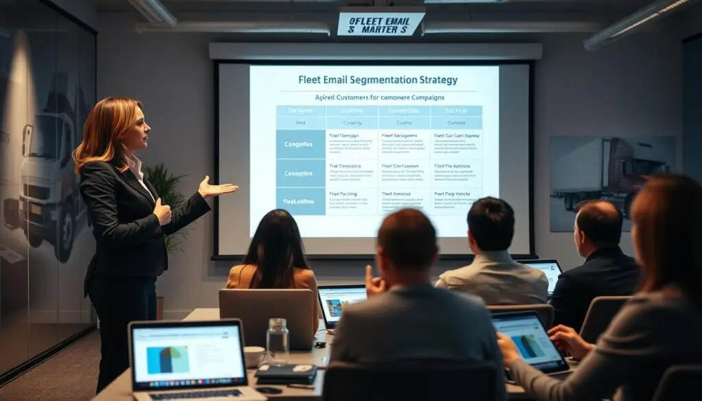 fleet email segmentation dashboard showing buyer categories and targeted campaign performance