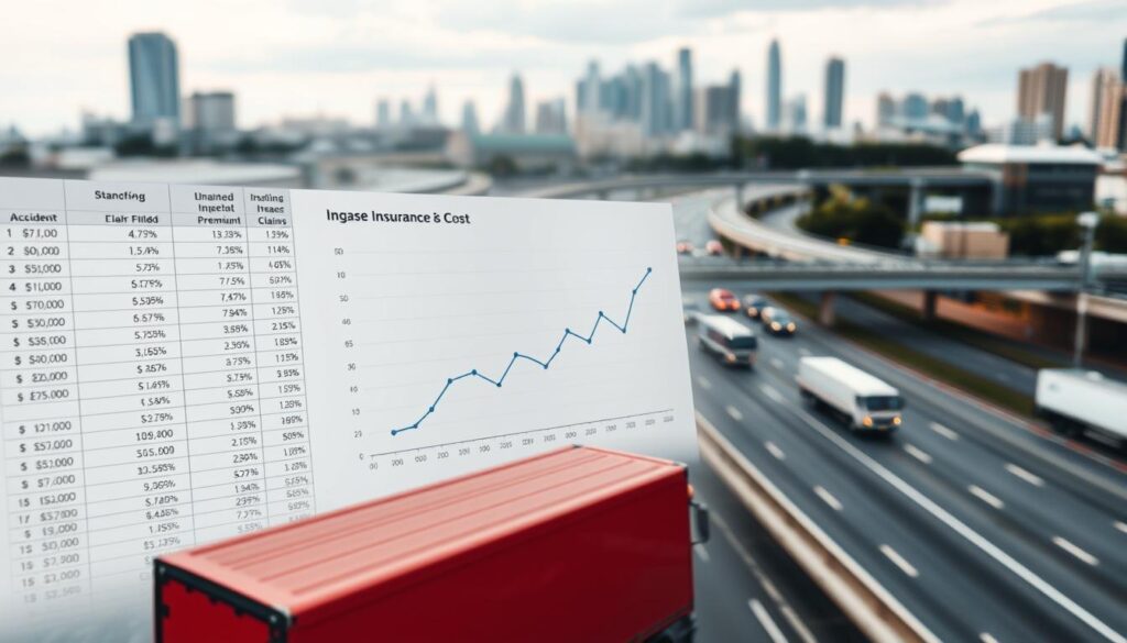 Fleet insurance costs analysis chart showing escalating insurance premium trends for commercial fleets