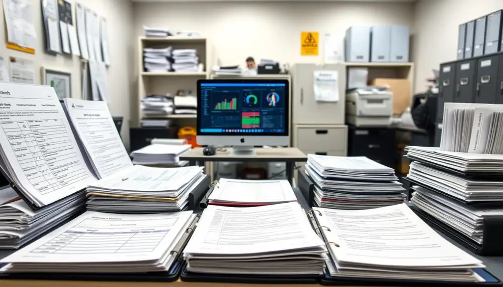 Digital fleet maintenance tracking system showing scheduled service compliance