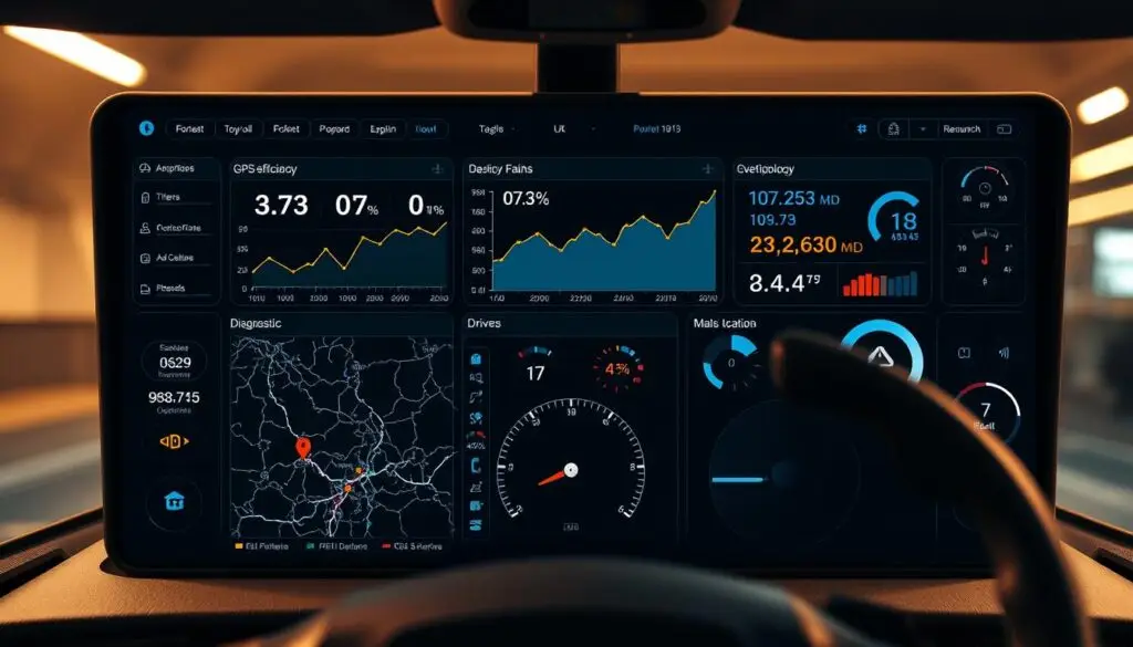 Modern truck cab interior showing APU system, premium sleeper amenities, and advanced navigation technology