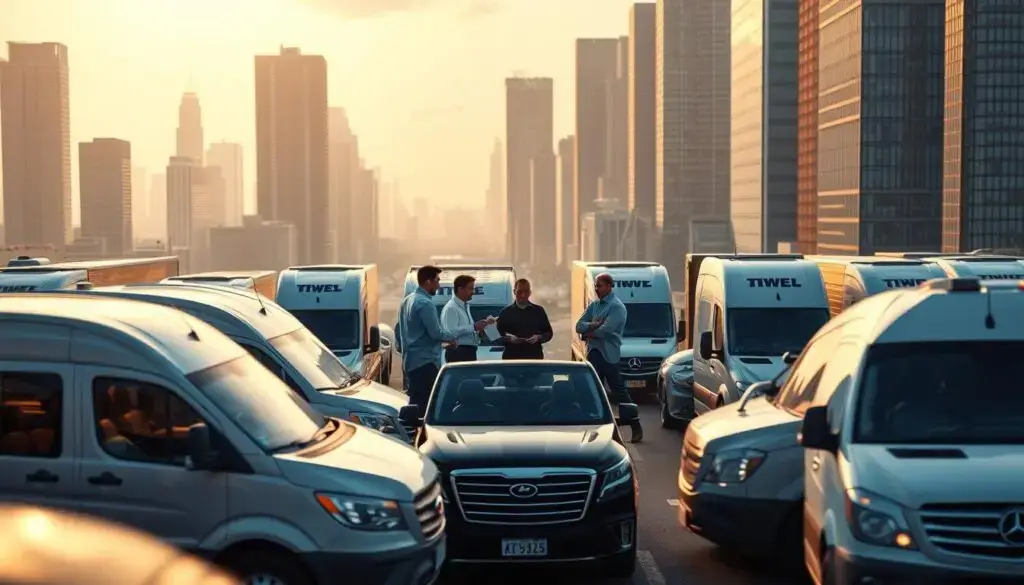 Business acquisition concept showing fleet management company merger with integration of technology platforms