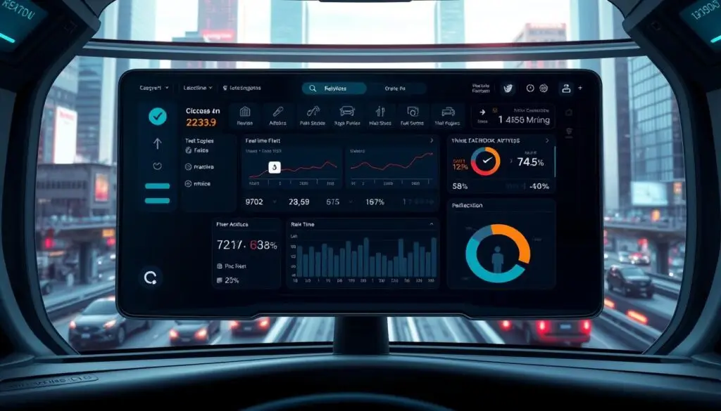 Verizon Connect fleet monitoring dashboard with GPS tracking and driver metrics