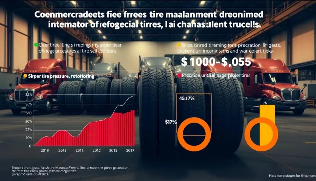 Comparison chart showing fleet operating costs for reactive versus proactive tire management approaches