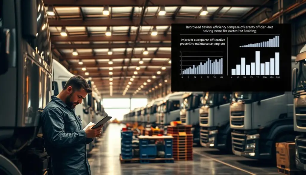 Infographic showing improved fleet operational efficiency metrics from preventive maintenance