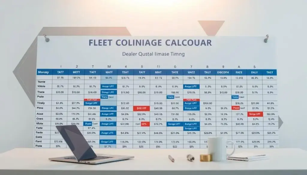 Calendar highlighting optimal fleet purchasing windows during quarter-end and model year transitions