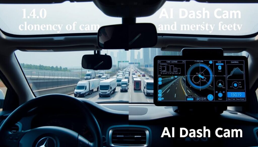 Side-by-side comparison showing traditional dash cam SD card storage versus AI-powered system with real-time cloud analytics