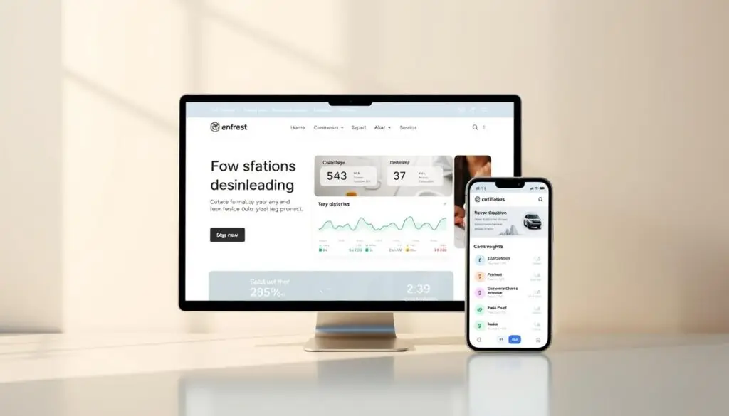 mobile responsive fleet service website on multiple devices