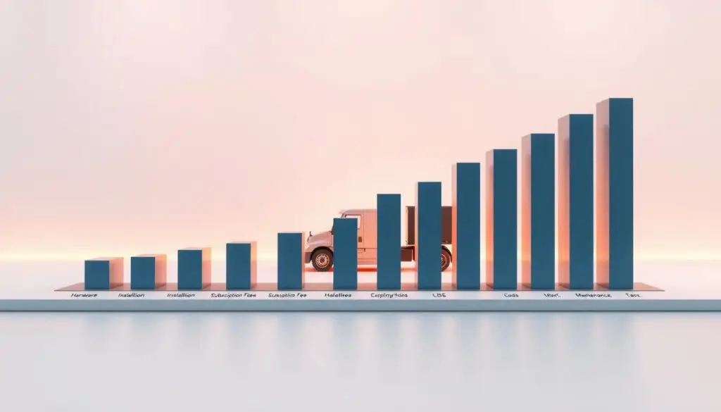 detailed breakdown of fleet telematics implementation costs showing hardware and subscription fees