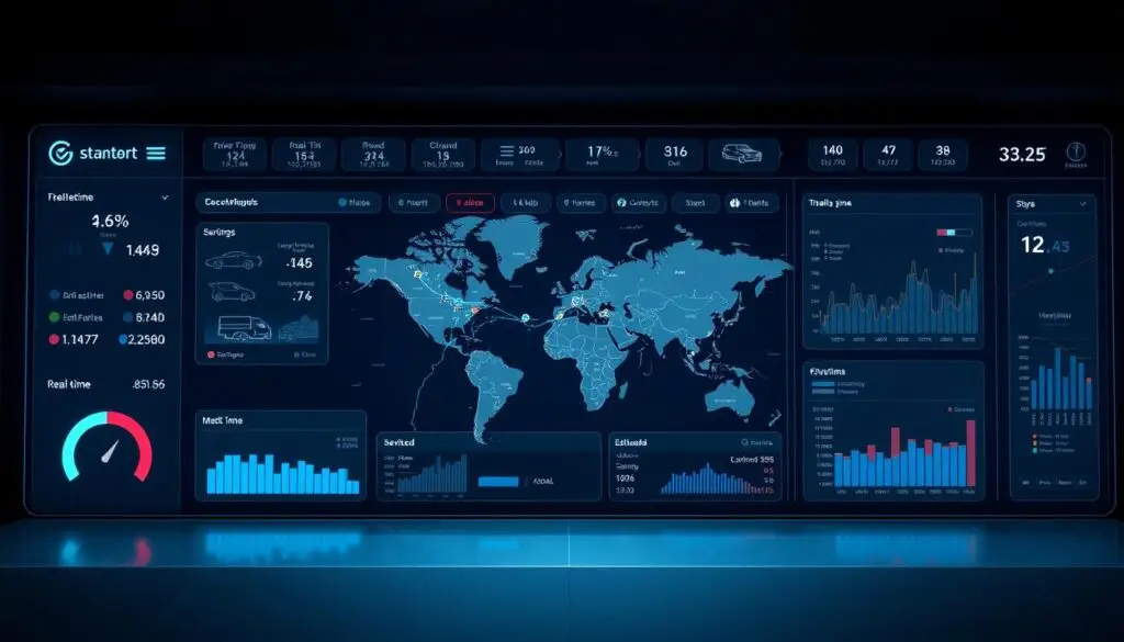 Fleet tracking app real-time monitoring dashboard with GPS and vehicle diagnostics
