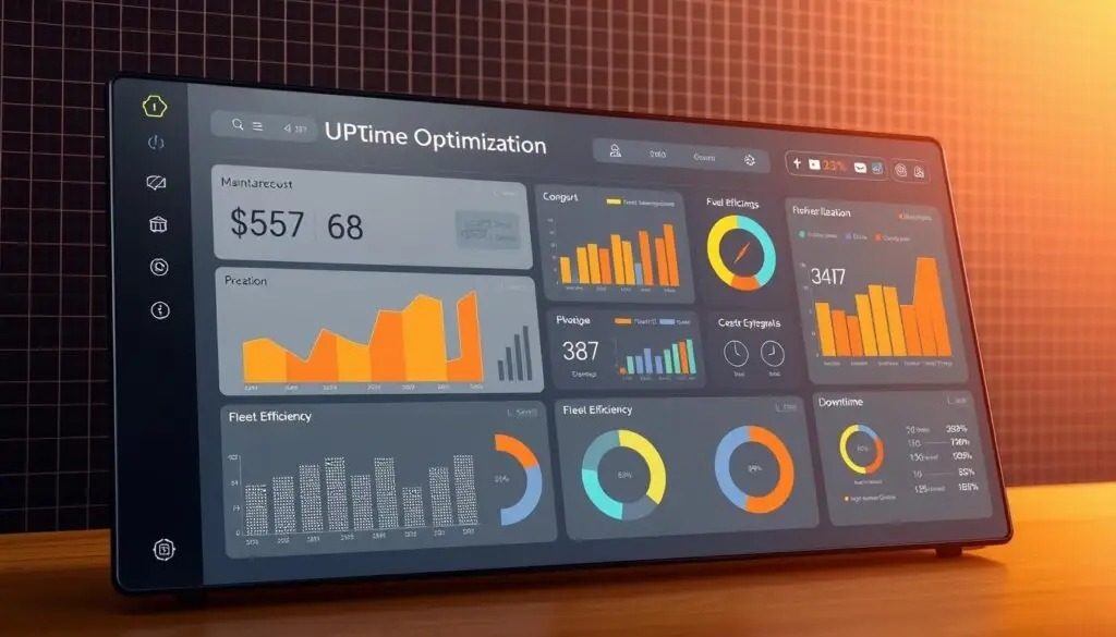Fleet ROI dashboard showing cost savings metrics across maintenance, downtime, and parts categories
