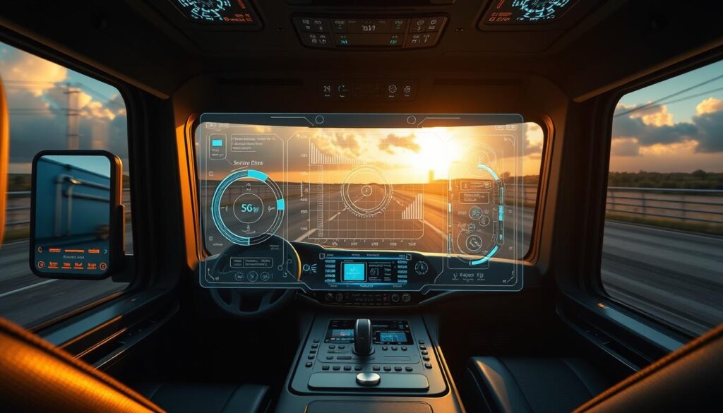 Fleet video telematics dashboard displaying multiple camera feeds and driver safety monitoring interface