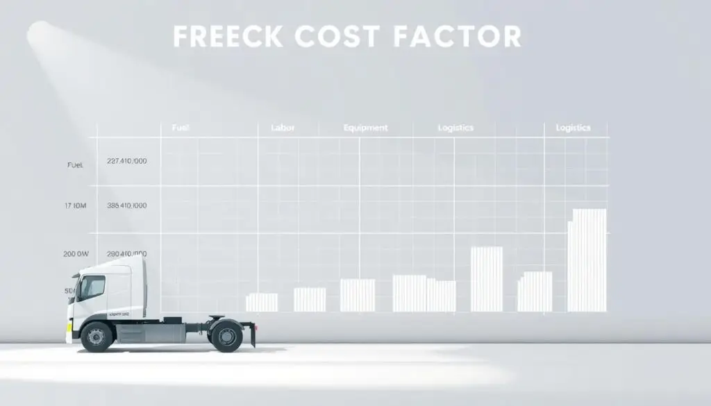 Chart analyzing primary cost factors affecting trucking freight rates in 2025