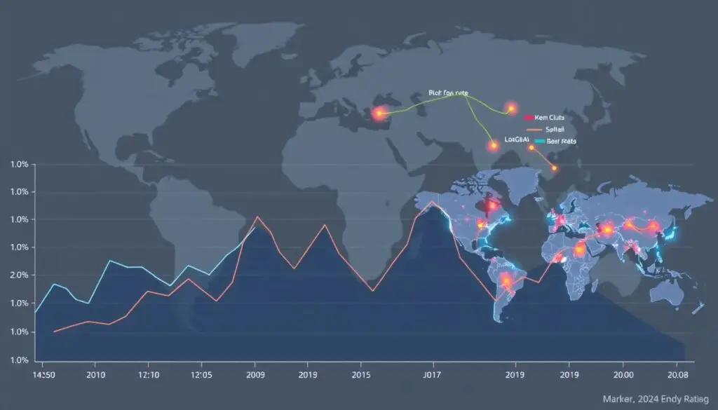 Graph showing spot market freight rate trends and capacity availability over 12 months