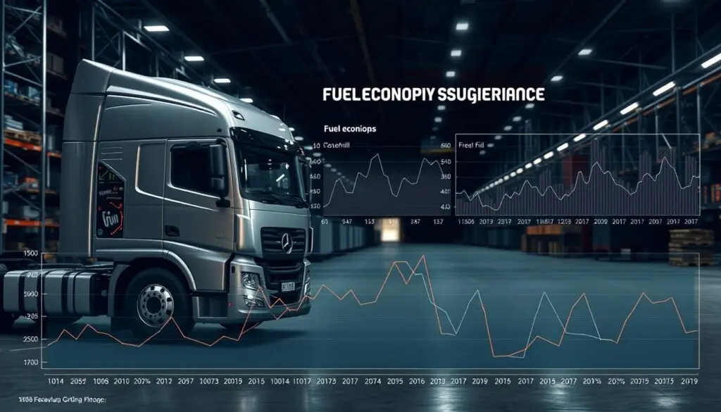 Analysis chart showing fuel economy performance trends for heavy duty trucks under EPA standards