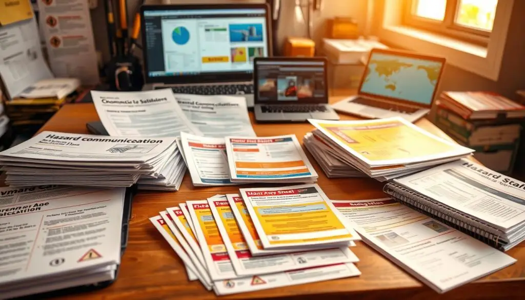hazard communication training materials and chemical safety data sheets
