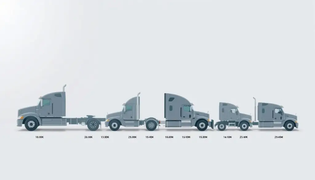 Heavy duty truck weight classifications diagram showing Classes 2b through 8