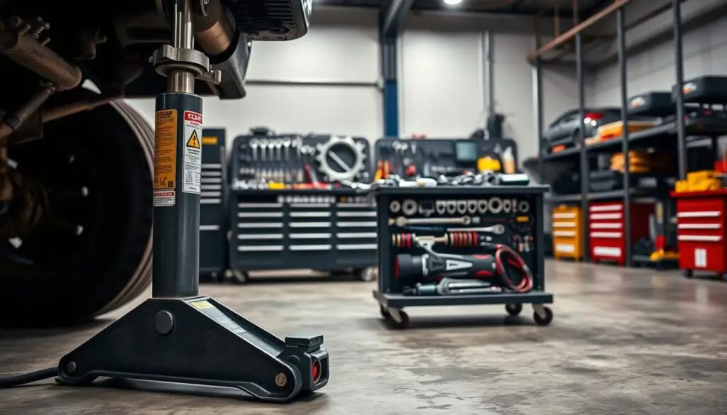 Hydraulic lifting equipment for mobile diesel mechanics field service