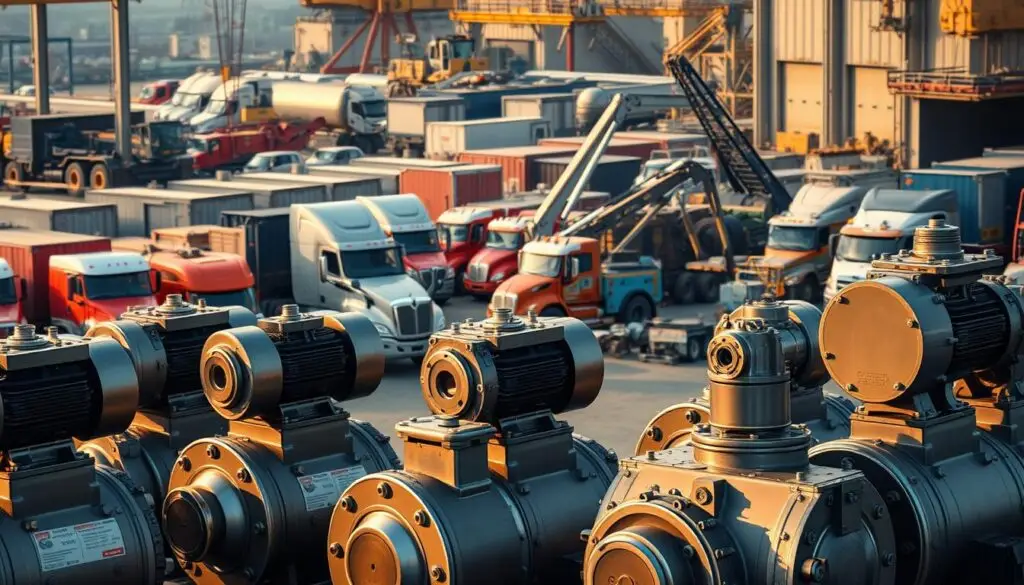 Commercial truck hydraulic pump system powering liftgate and steering operations