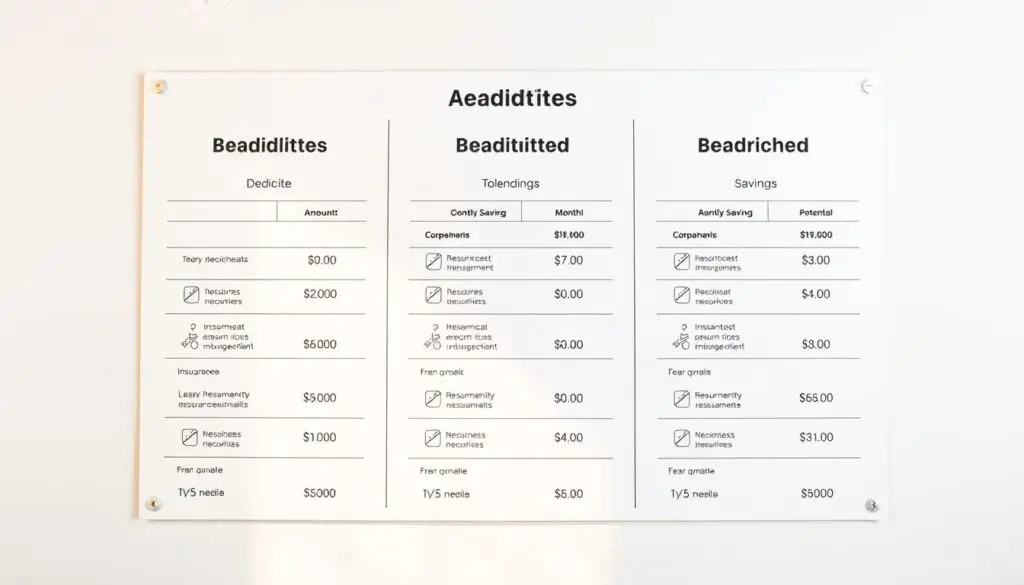 Comparison chart showing insurance premium savings at different deductible levels