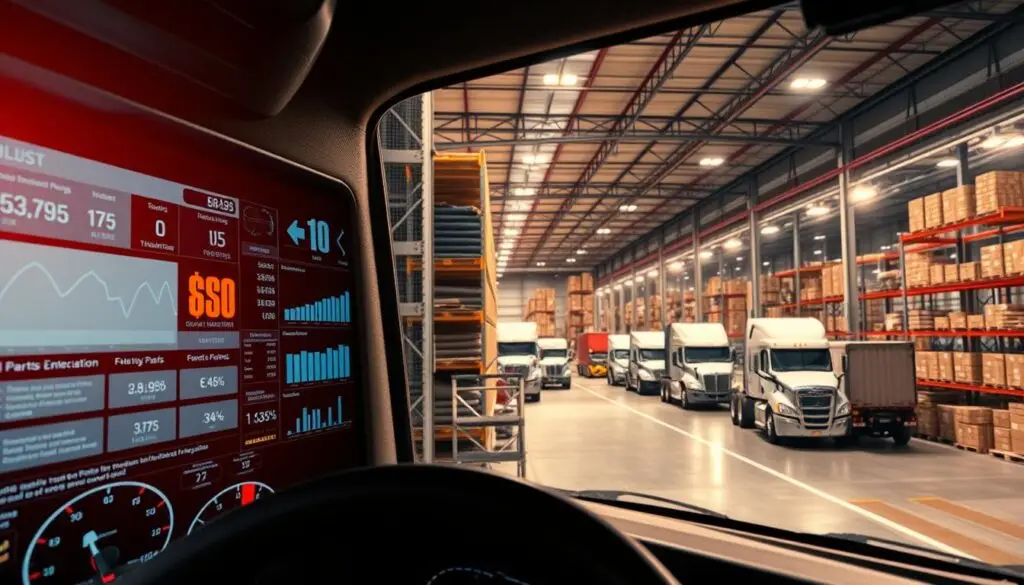 Diagram showing inventory costs impact on trucking fleet operations and cash flow