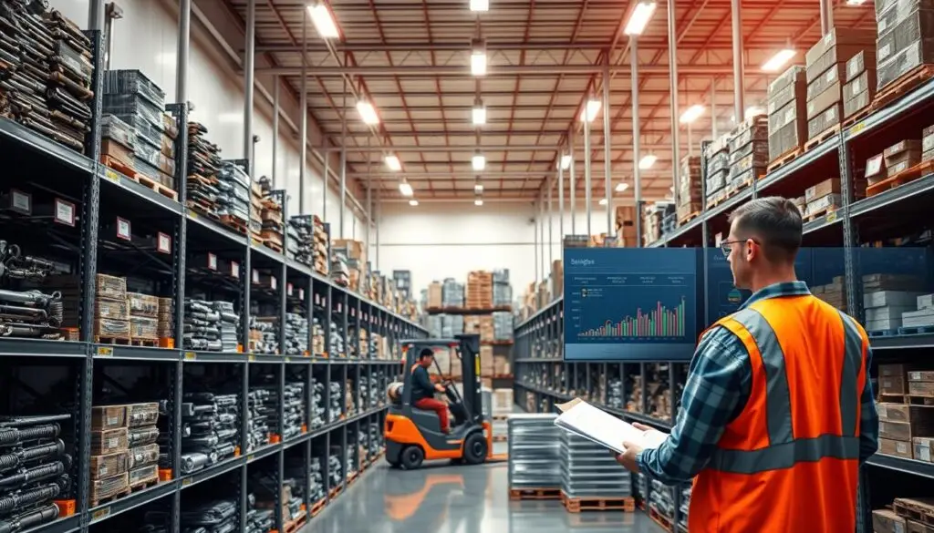 Safety stock optimization diagram showing inventory management strategy for heavy-duty parts