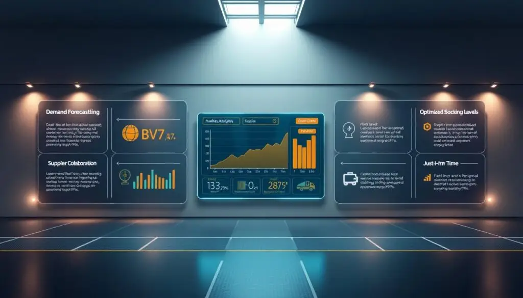 Inventory optimization strategy framework showing service levels, investment balance, and lead time management