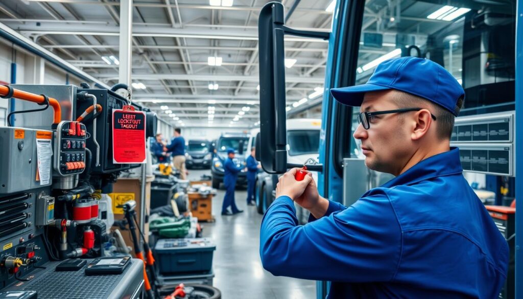 lockout tagout procedures in fleet maintenance shop