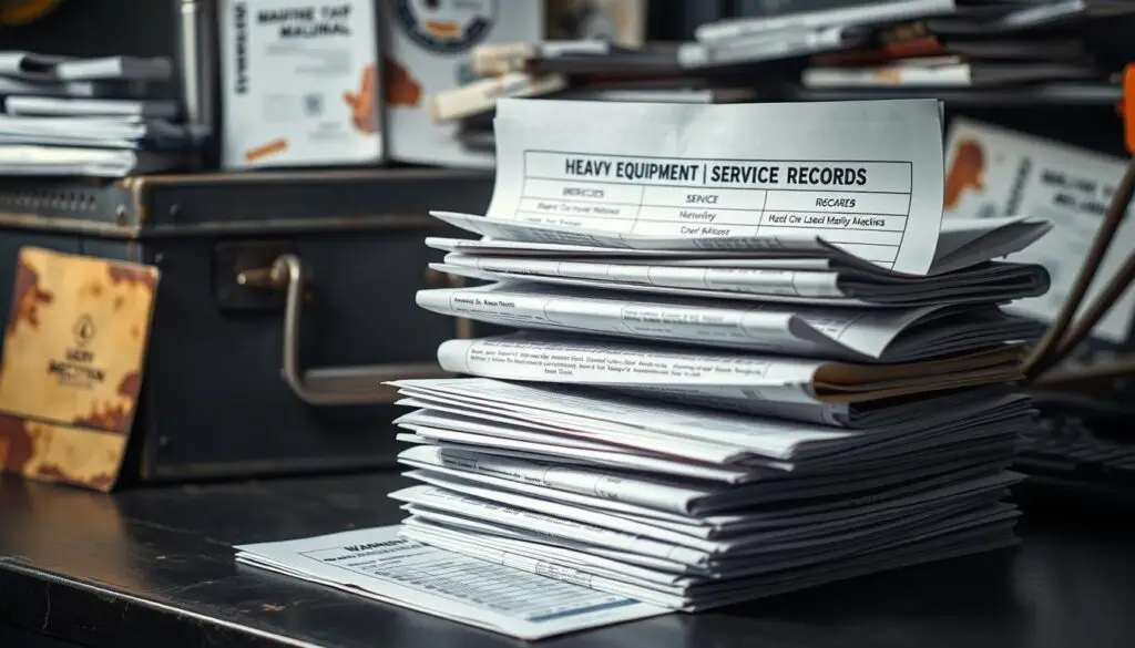 complete maintenance log documentation for used heavy equipment verification