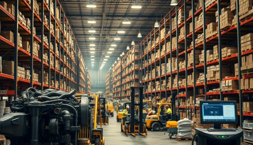 Manufacturing facility showing production line constraints affecting heavy-duty parts availability