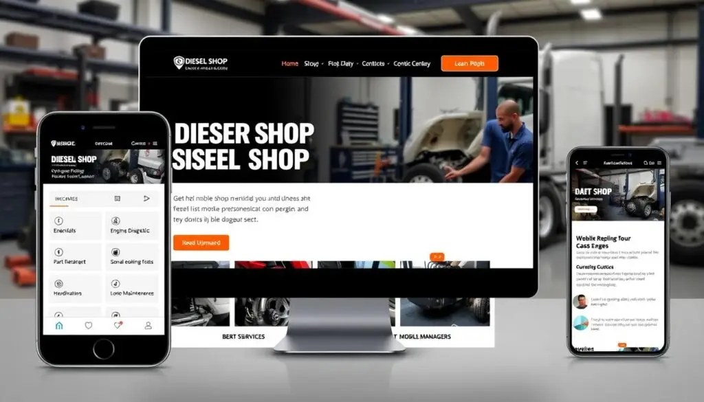 mobile diesel shop website responsive design