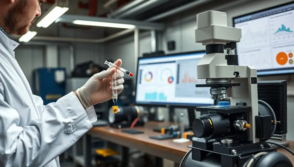 Oil sample analysis during monthly compressor maintenance