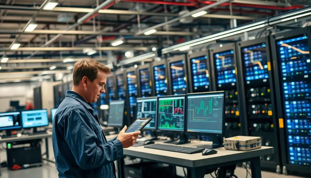 Computer screen displaying shop management software dashboard with multi-location performance metrics