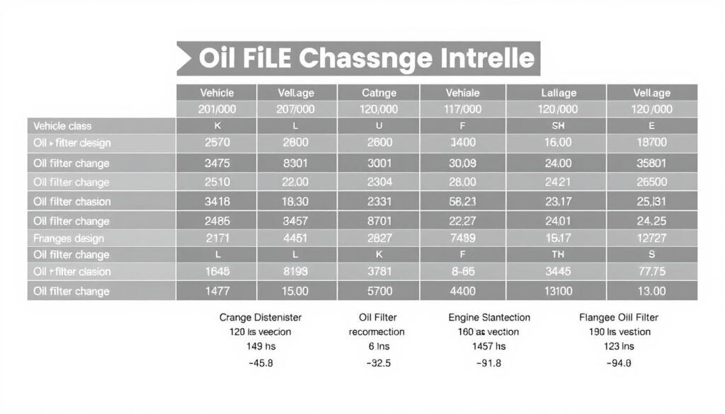 Table comparing OEM oil drain intervals across engine manufacturers