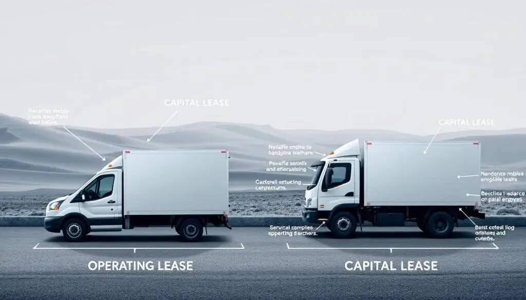 Fleet manager comparing TRAC lease and FMV lease options for mobile service truck acquisition