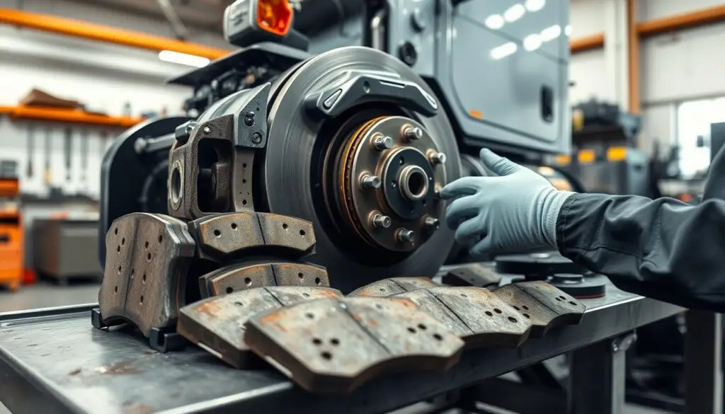 Commercial vehicle placed out of service due to critical brake defects during roadside inspection