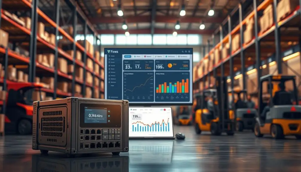 Parts tracking system dashboard showing inventory levels and reorder alerts for fleet management